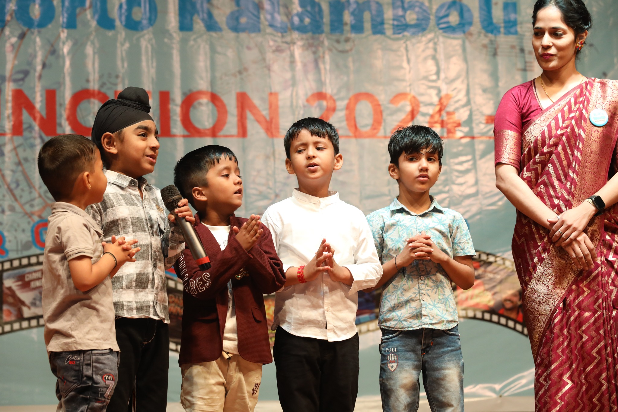 Kids Praying at Annual Function